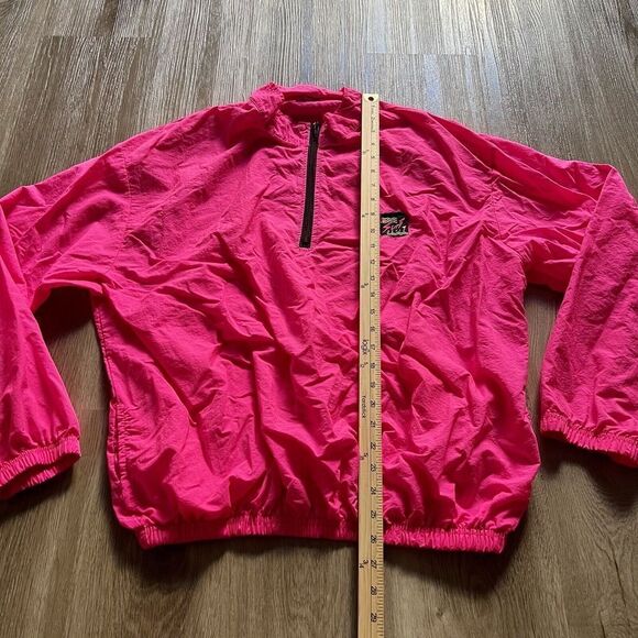 Surf Style Pink Jacket Windbreaker Light Retro Atomic Neon XL 52" girth OSFA XH - Picture 2 of 7
